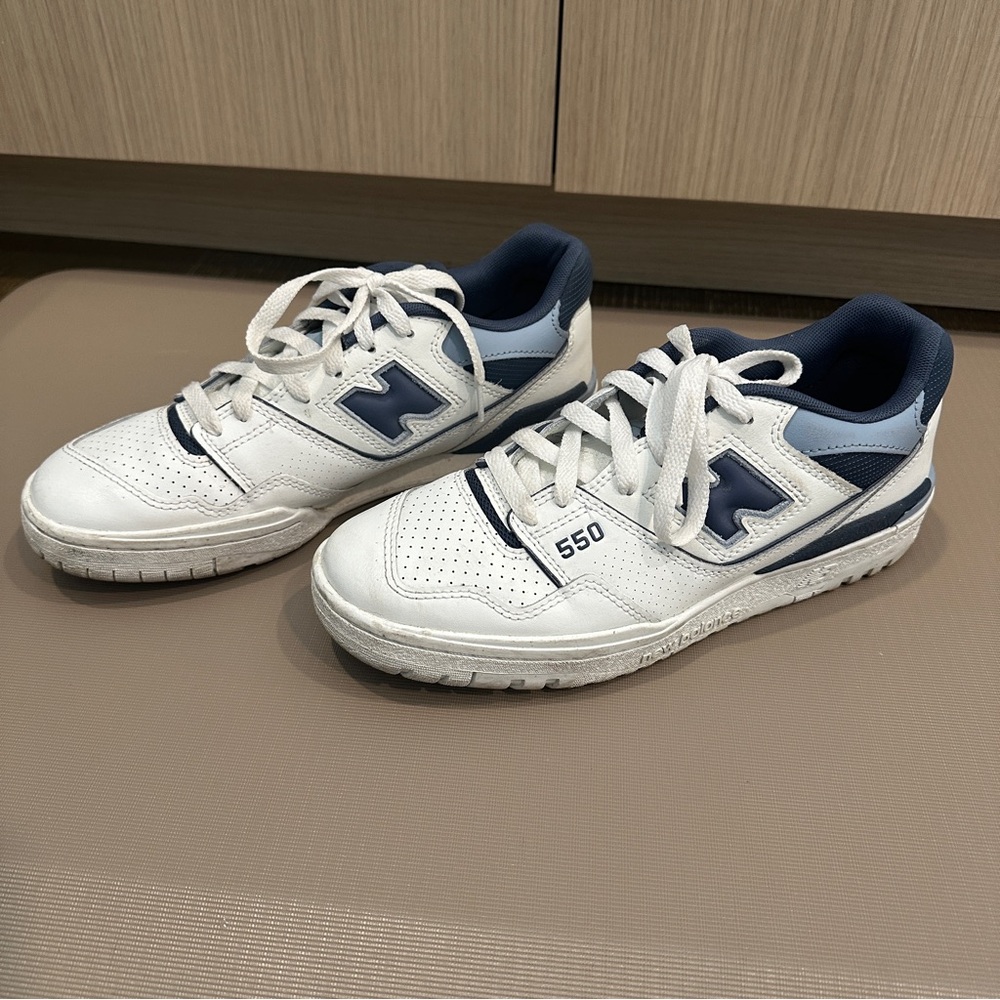 New Balance 550 Blue and White Sneakers